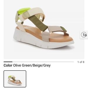 Dirty Laundry Lime/Olive /Beige Velcro Sandals